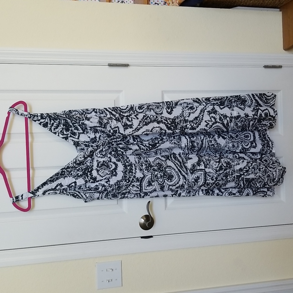 Black and white paisley Midi dress